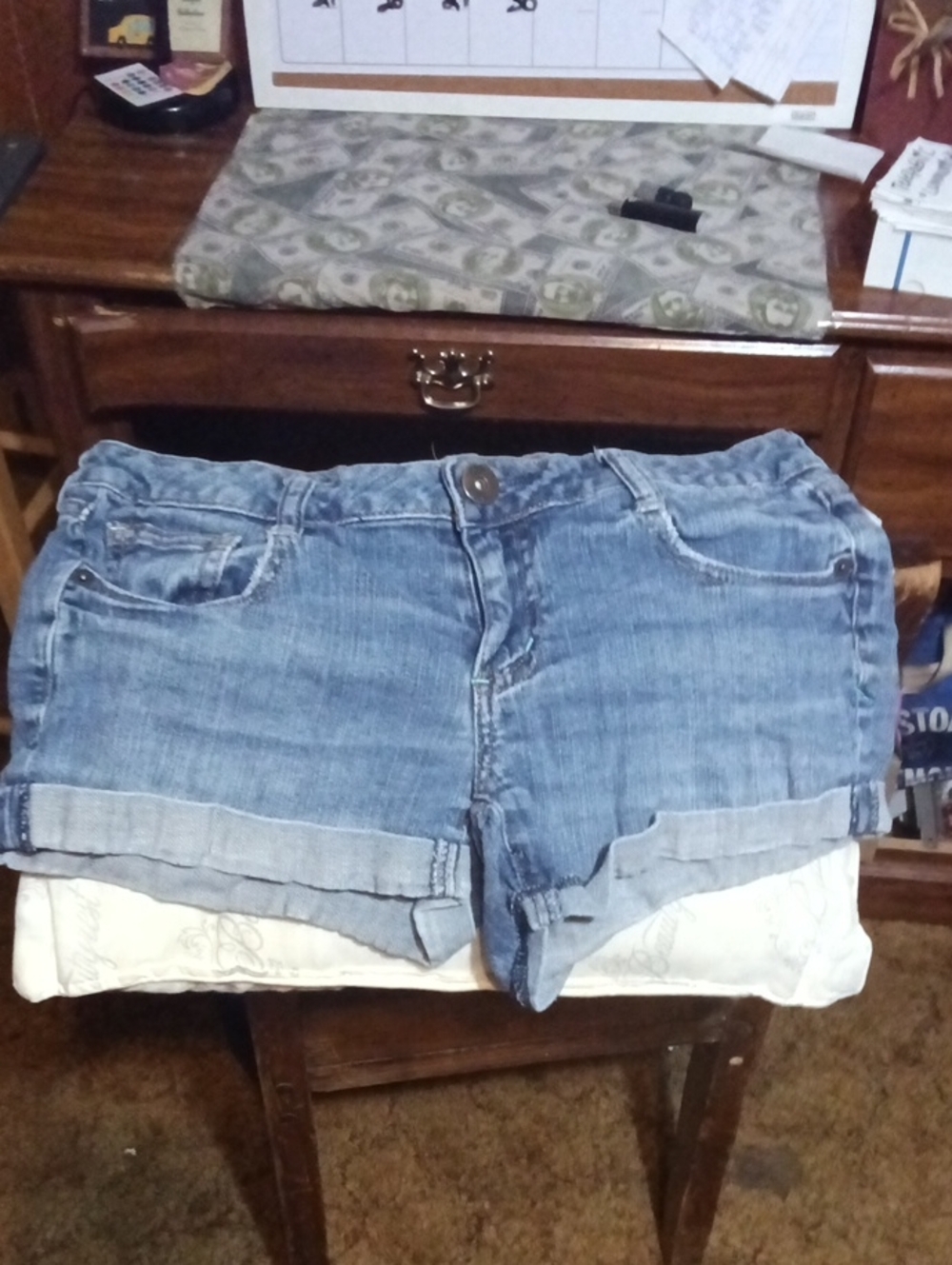 Arizona Jean Company Light Blue Cuffed Denim Shorts
